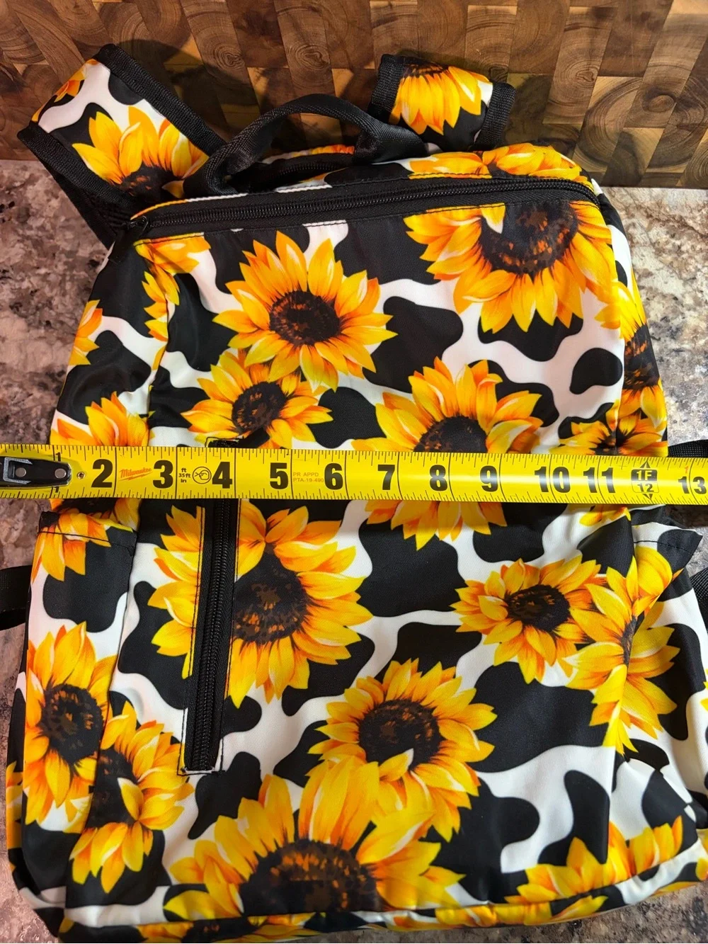 Sunflower Print Women's Backpack - Yellow Sunflower
